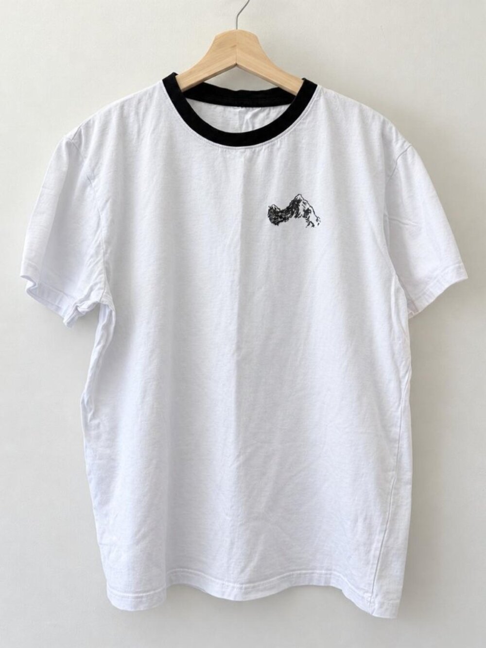 YELLOWSTONE MOUNTAIN GRAPHIC WHITE RINGER T-SHIRT